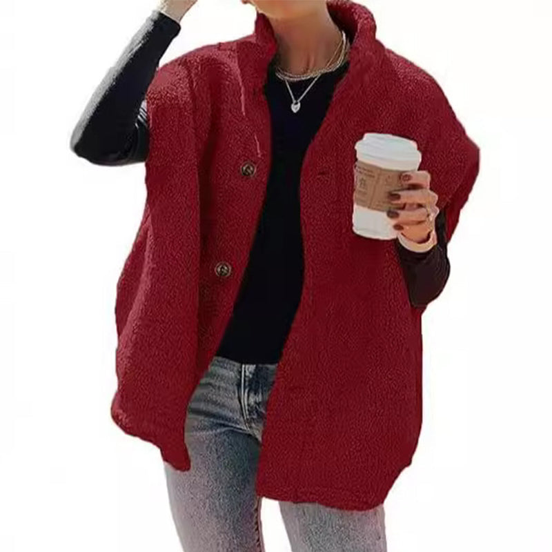 Varm, avslappet sherpa-vest for kvinner