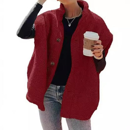 Varm, avslappet sherpa-vest for kvinner