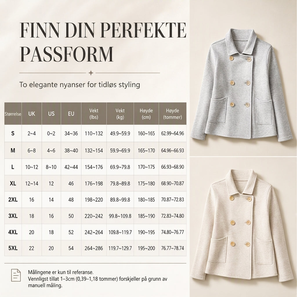 Klassisk ytterjakke i ensfarget design