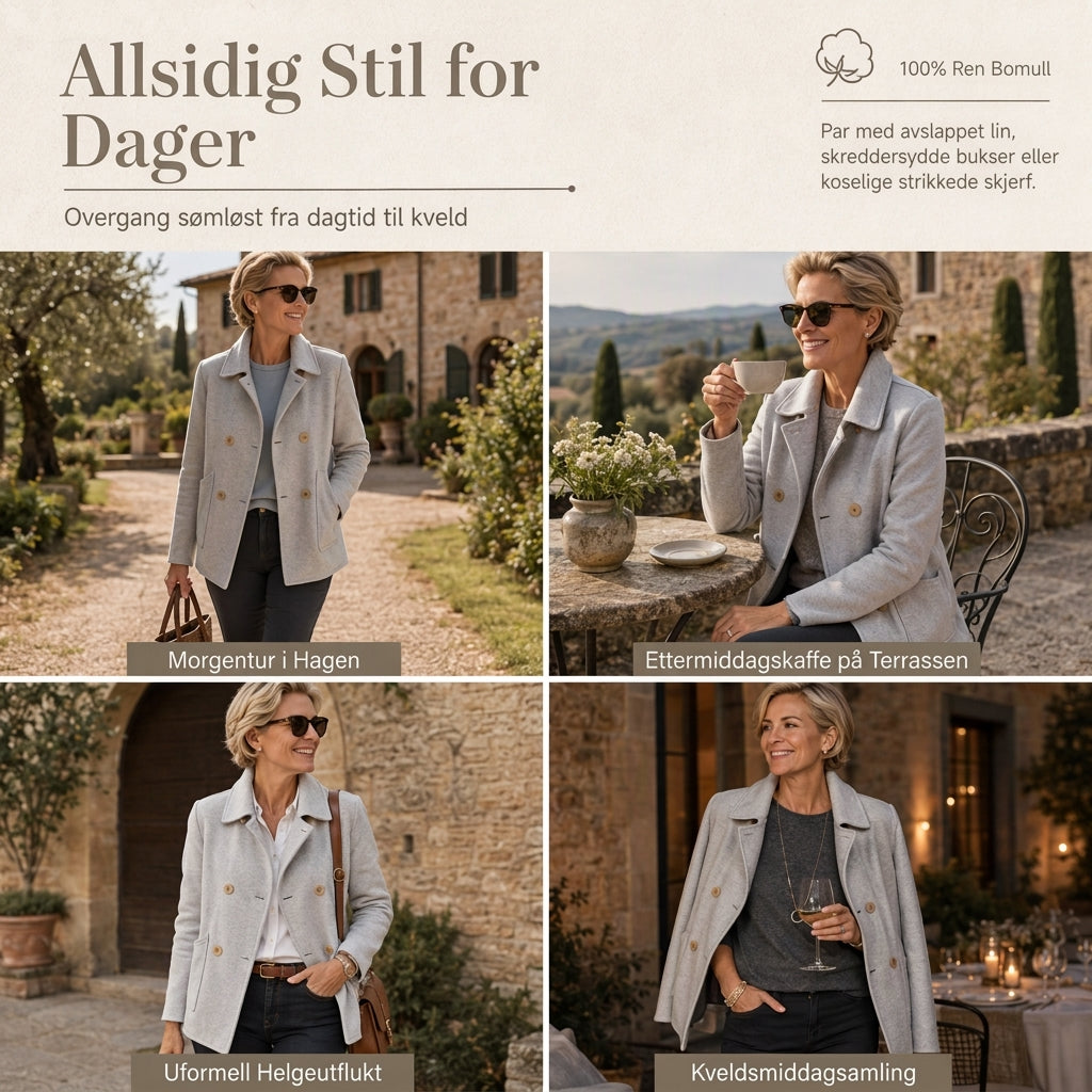 Klassisk ytterjakke i ensfarget design