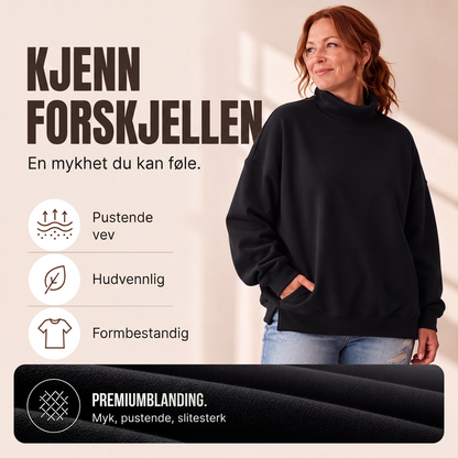 Avslappet genser med kragehals for kvinner