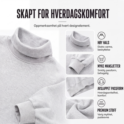Avslappet genser med kragehals for kvinner