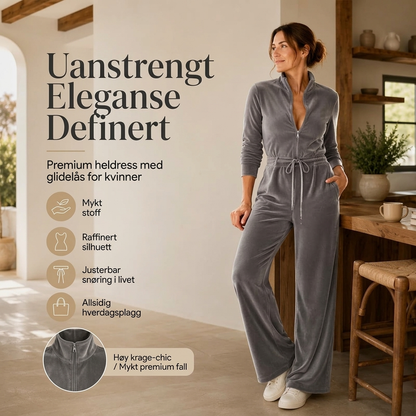 Chic midjekort velvet-dress for kvinner