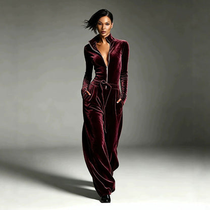 Chic midjekort velvet-dress for kvinner