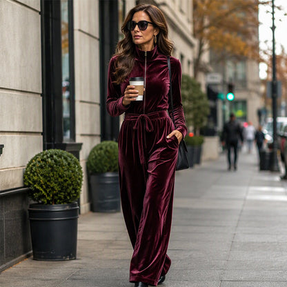 Chic midjekort velvet-dress for kvinner