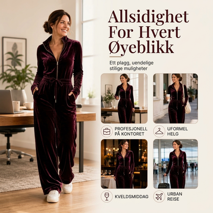 Chic midjekort velvet-dress for kvinner
