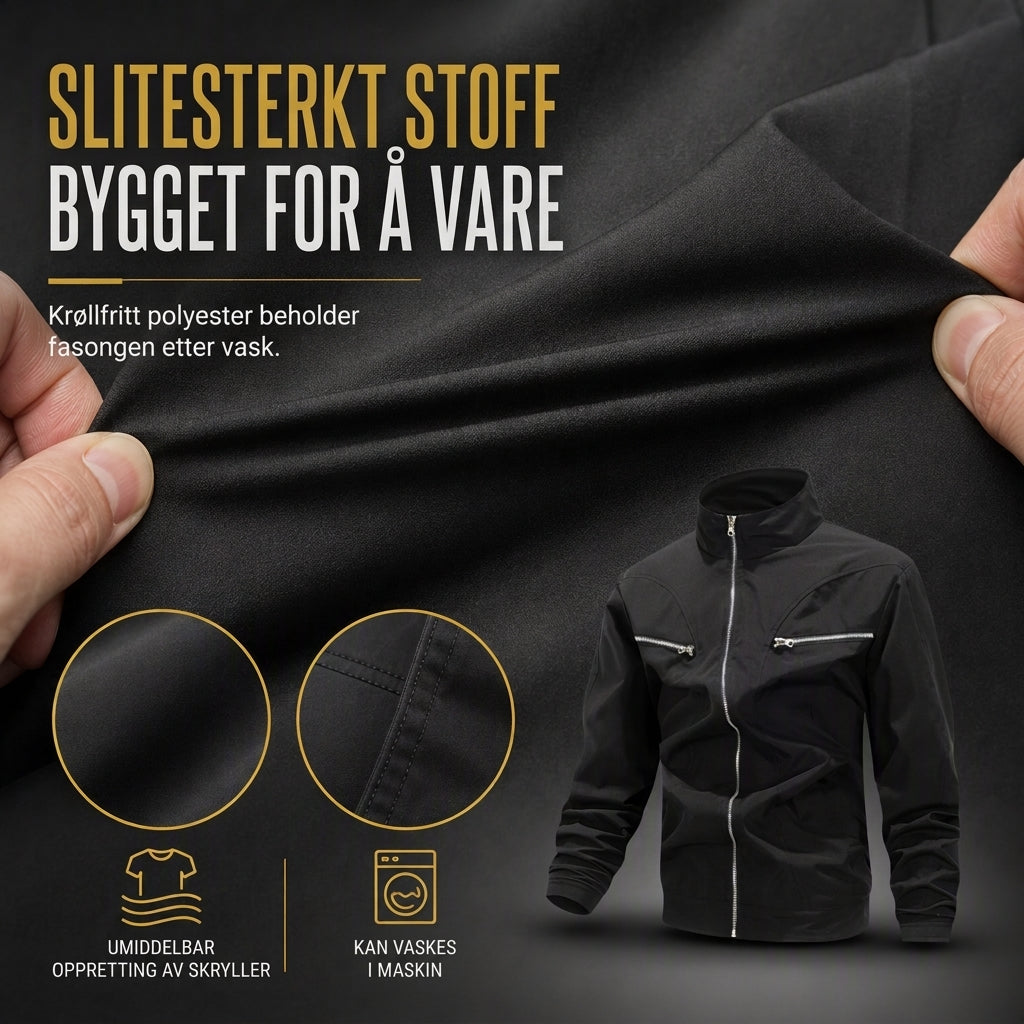 Herre jakke, casual bomberjakke med stående krage