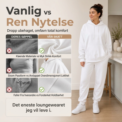Koselig hettegenser og joggebukse for kvinner, 2-delt sett