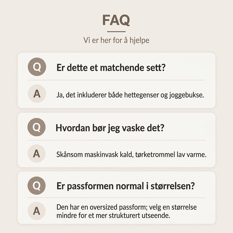 Koselig hettegenser og joggebukse for kvinner, 2-delt sett