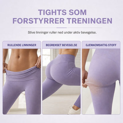 Høytalje sømløse ribbede yogabukser, treningsleggings for sport og trening