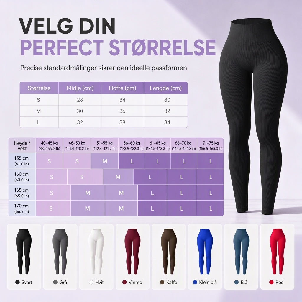 Høytalje sømløse ribbede yogabukser, treningsleggings for sport og trening