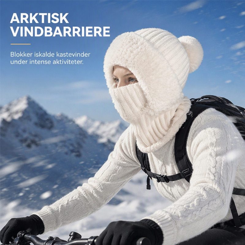 ❄️ 50% RABATT | 3-i-1 strikket vinterbalaklava – lue, ansiktsmaske & halsvarmer