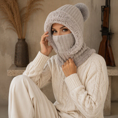 ❄️ 50% RABATT | 3-i-1 strikket vinterbalaklava – lue, ansiktsmaske & halsvarmer