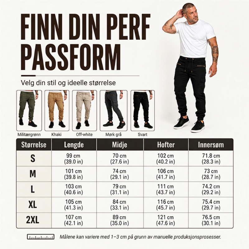 Herre, tilfeldig, slank passform Cargo-bukse