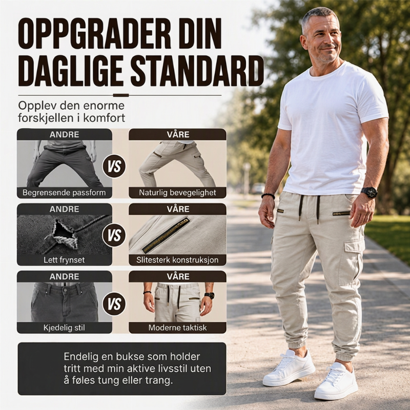 Herre, tilfeldig, slank passform Cargo-bukse