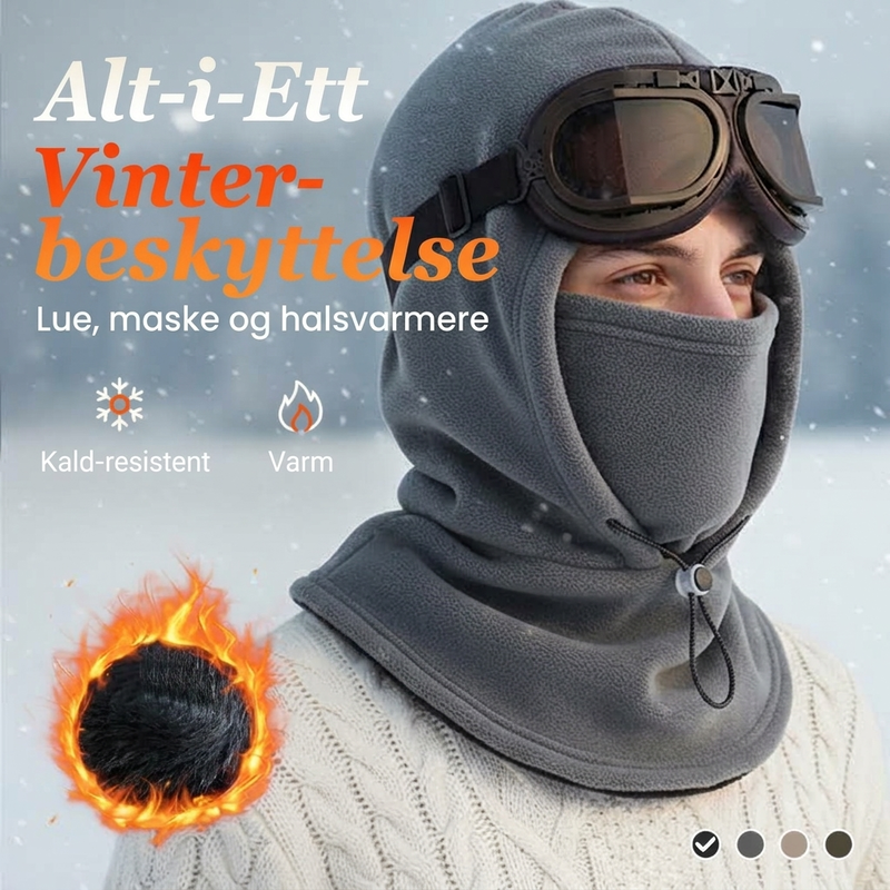 Termisk balaklava-ansiktsmaske med snøring