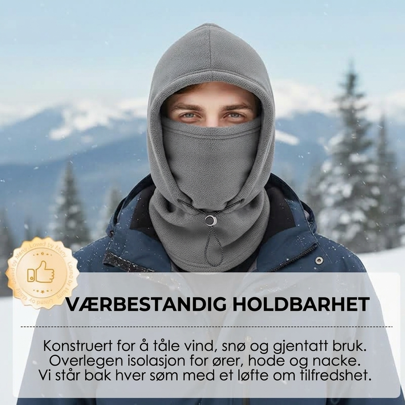 Termisk balaklava-ansiktsmaske med snøring