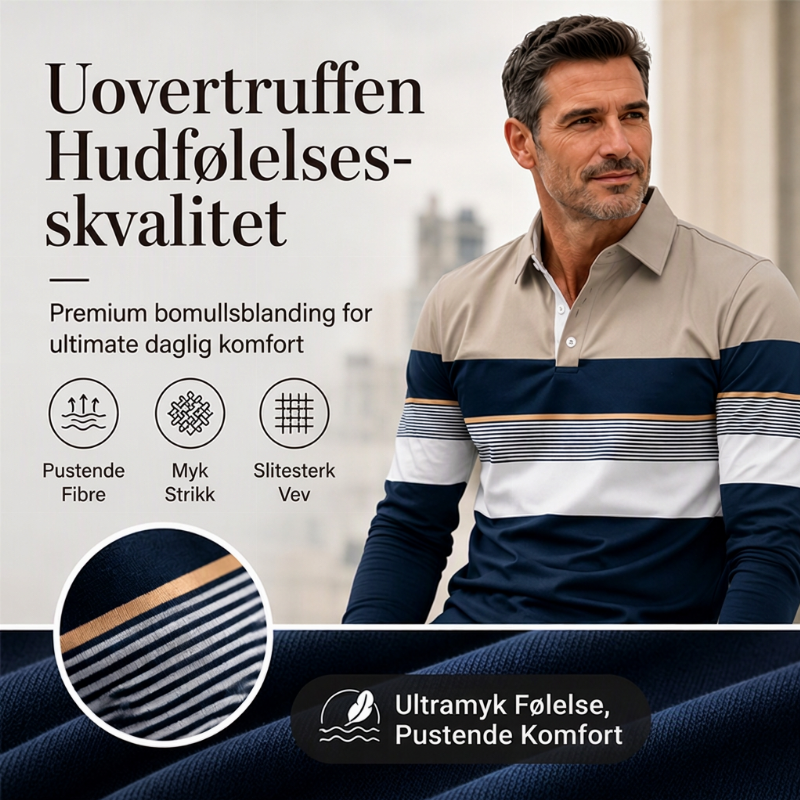 Klassisk fargeblokkert stripet topp for menn