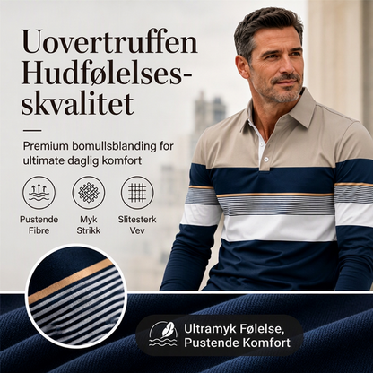 Klassisk fargeblokkert stripet topp for menn