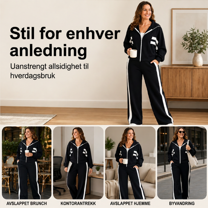 Sporty stripesett i to deler for kvinner