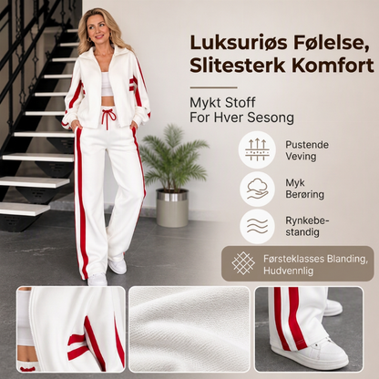 Sporty stripesett i to deler for kvinner