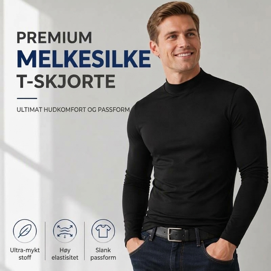 Menns tettsittende genser med falsk turtleneck