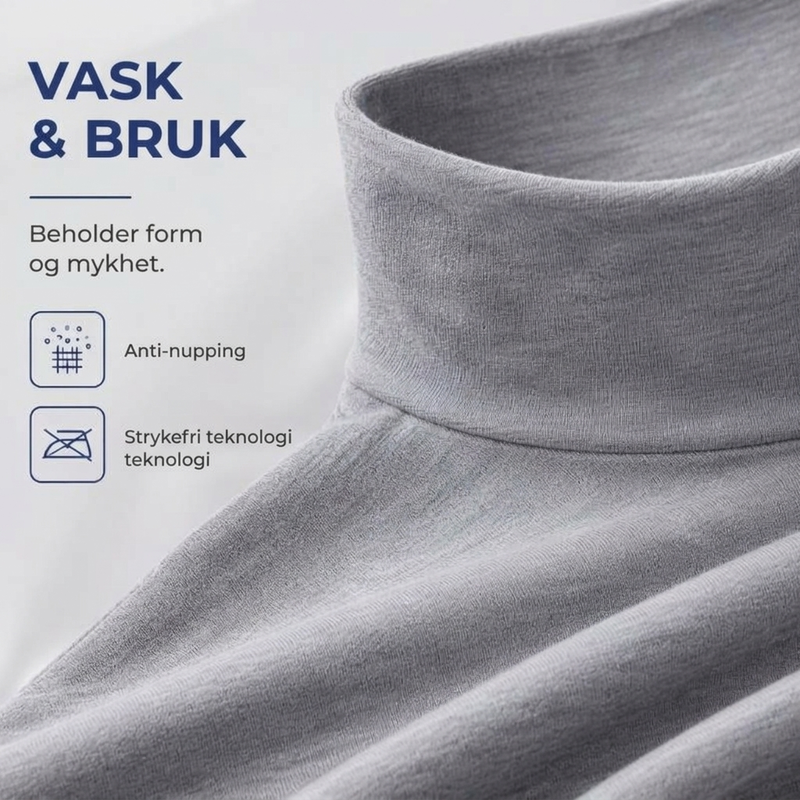 Menns tettsittende genser med falsk turtleneck