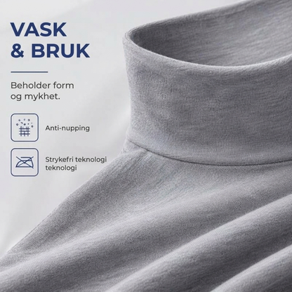 Menns tettsittende genser med falsk turtleneck