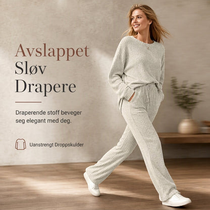 Avslappende strikket loungewear-sett for kvinner