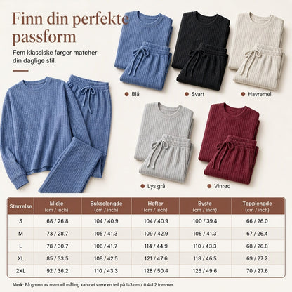 Avslappende strikket loungewear-sett for kvinner