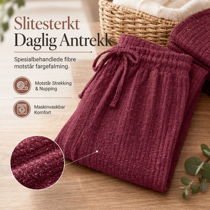 Avslappende strikket loungewear-sett for kvinner