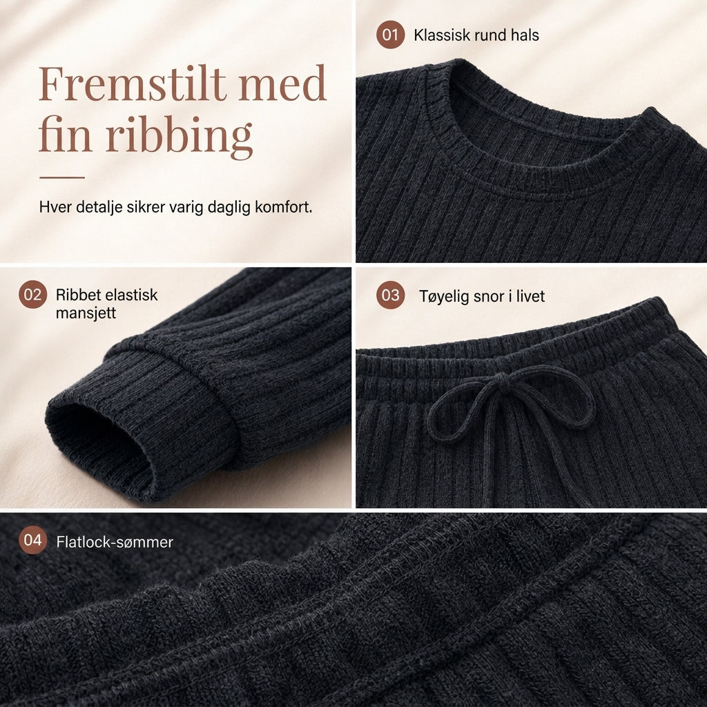 Avslappende strikket loungewear-sett for kvinner