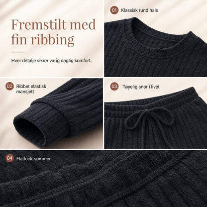 Avslappende strikket loungewear-sett for kvinner