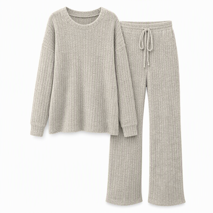Avslappende strikket loungewear-sett for kvinner