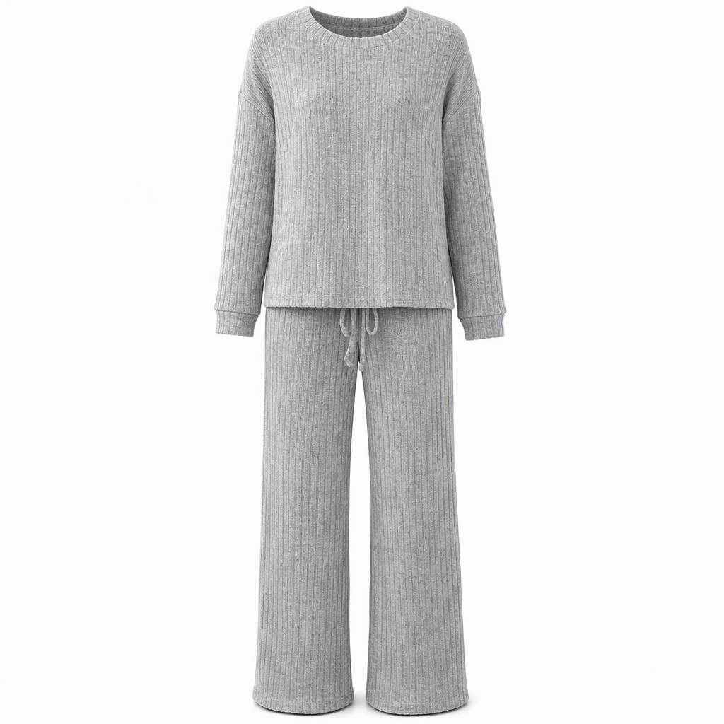 Avslappende strikket loungewear-sett for kvinner