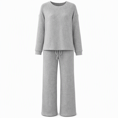 Avslappende strikket loungewear-sett for kvinner