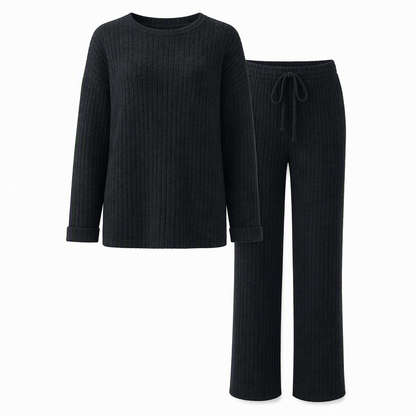 Avslappende strikket loungewear-sett for kvinner