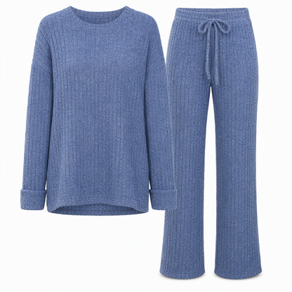 Avslappende strikket loungewear-sett for kvinner
