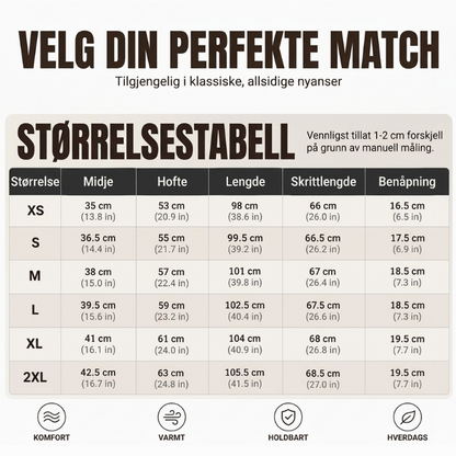 Varme, komfortable vinterbukser for menn