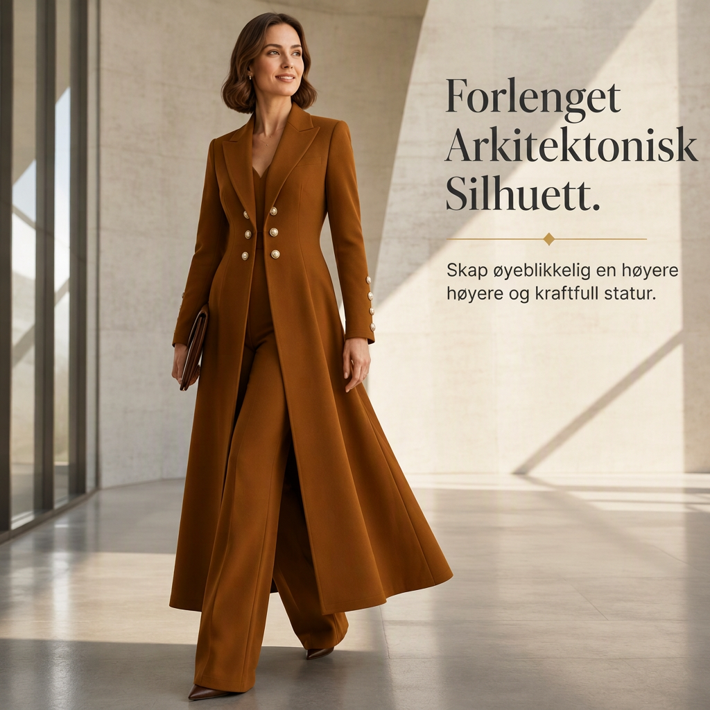 Elegant to-dørs høstoutfit for kvinner med retro langermet kåpe og enkle bukser
