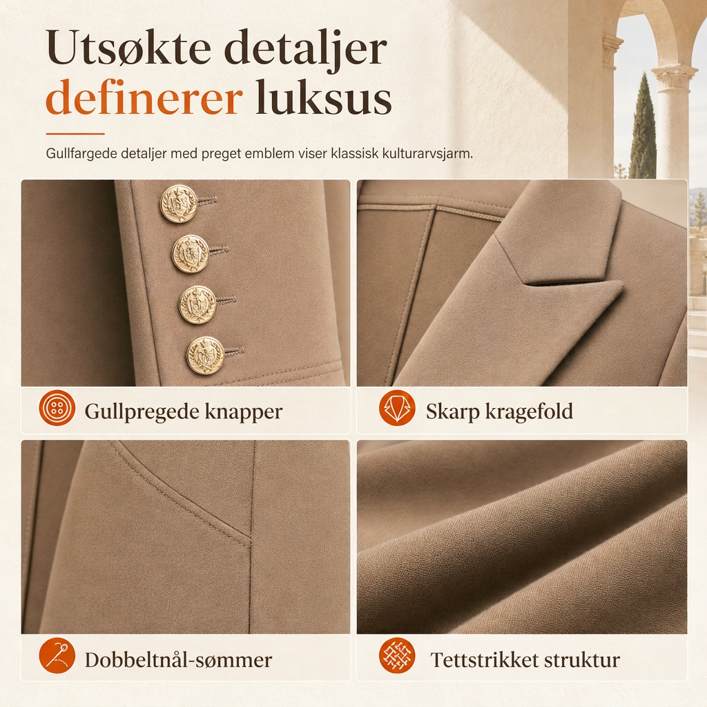 Elegant to-dørs høstoutfit for kvinner med retro langermet kåpe og enkle bukser