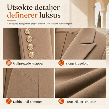 Elegant to-dørs høstoutfit for kvinner med retro langermet kåpe og enkle bukser