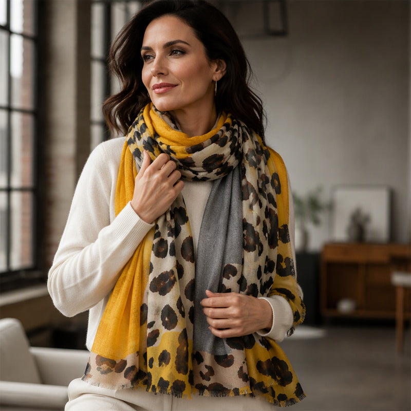 🧣 Allsidig og lett sjal med leopardmønster