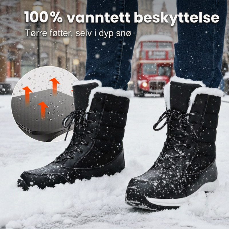 Vanntette snøstøvler i midjesshøyt design med plysjfor for kvinner