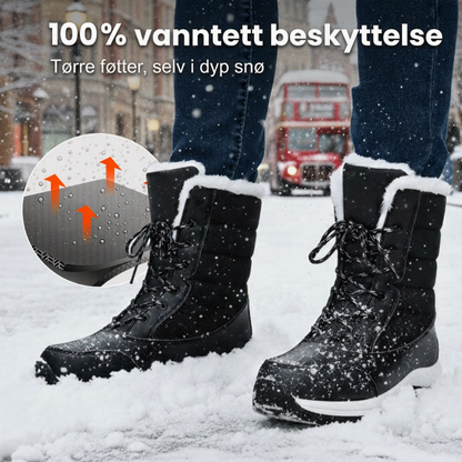 Vanntette snøstøvler i midjesshøyt design med plysjfor for kvinner