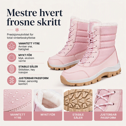 Vanntette snøstøvler i midjesshøyt design med plysjfor for kvinner