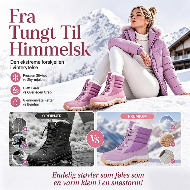 Vanntette snøstøvler i midjesshøyt design med plysjfor for kvinner
