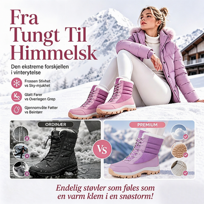Vanntette snøstøvler i midjesshøyt design med plysjfor for kvinner