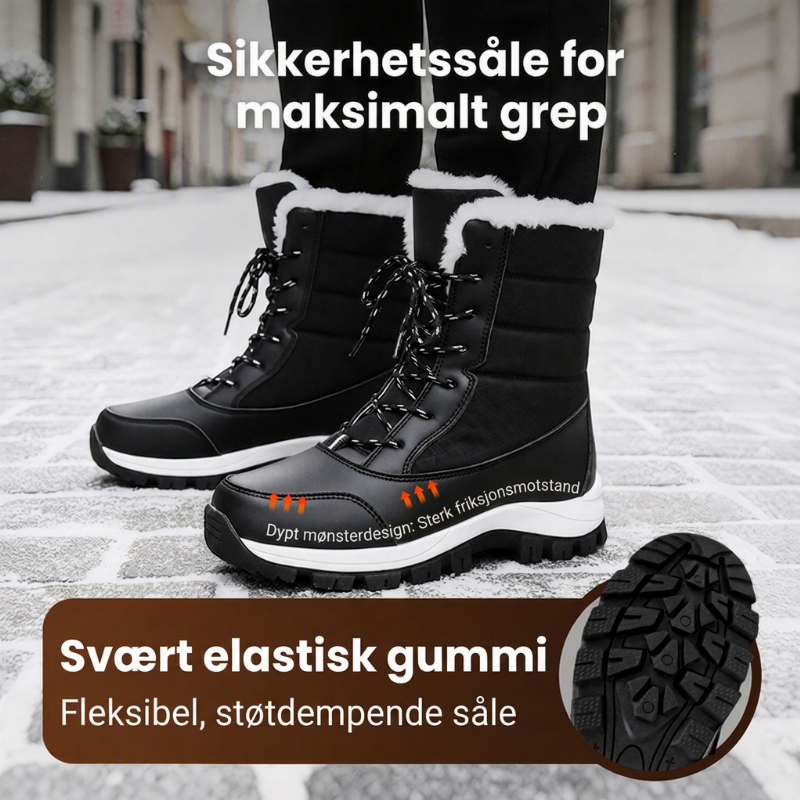 Vanntette snøstøvler i midjesshøyt design med plysjfor for kvinner