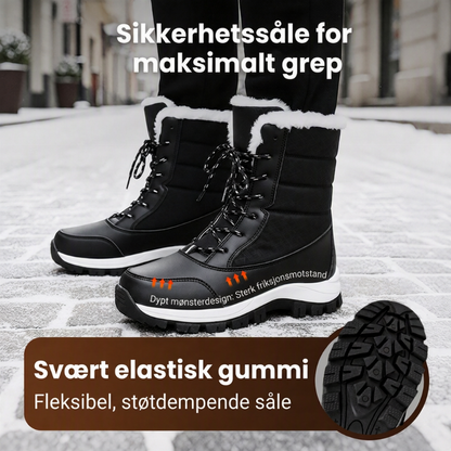 Vanntette snøstøvler i midjesshøyt design med plysjfor for kvinner